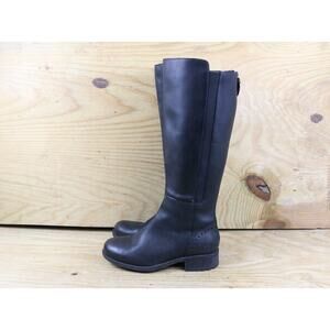 Ugg Boots Womens 8 Black Leather Vinson Riding Rear Zip Equestrian Tall